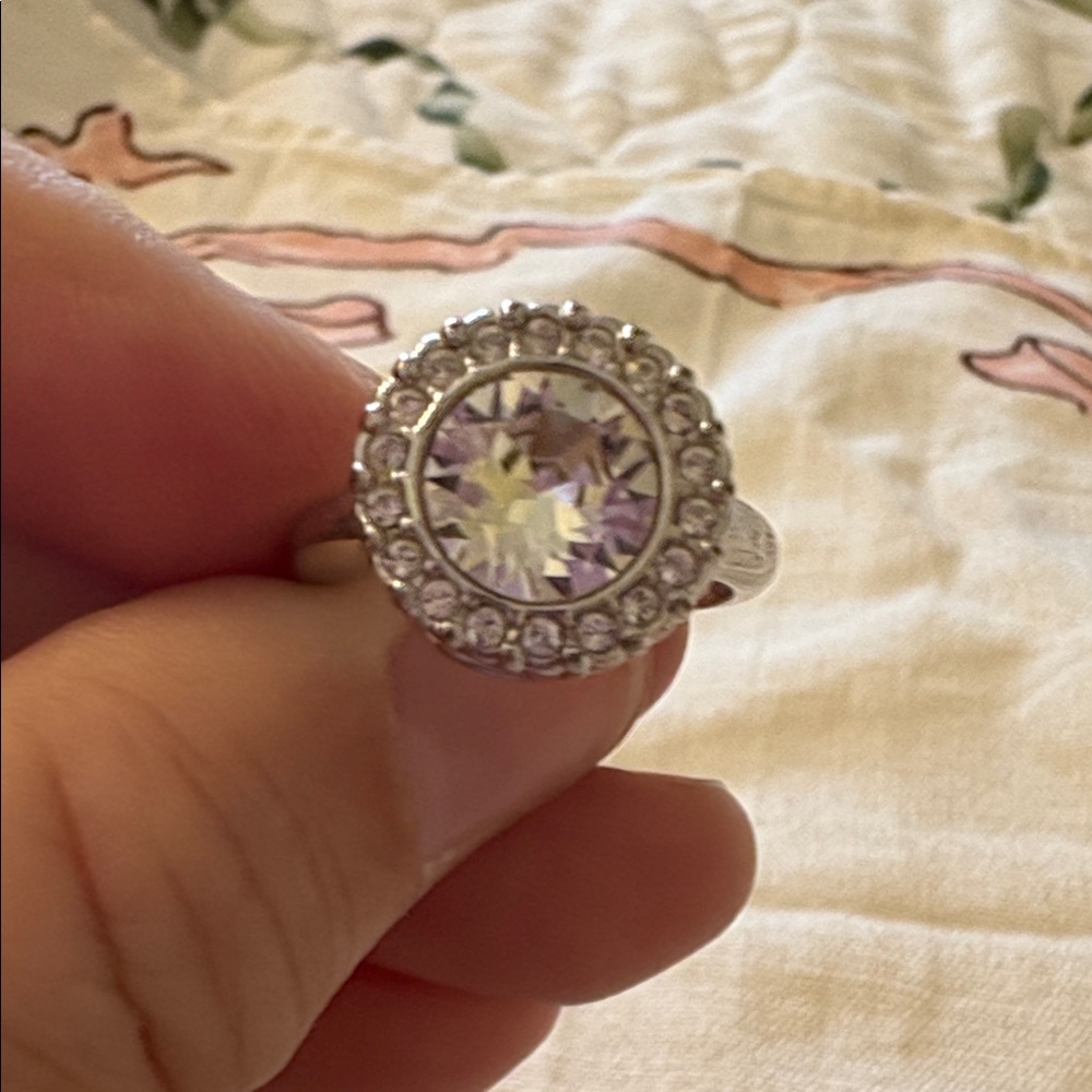 Touchstone Crystal Silver Ring With Clear Gem - image 2